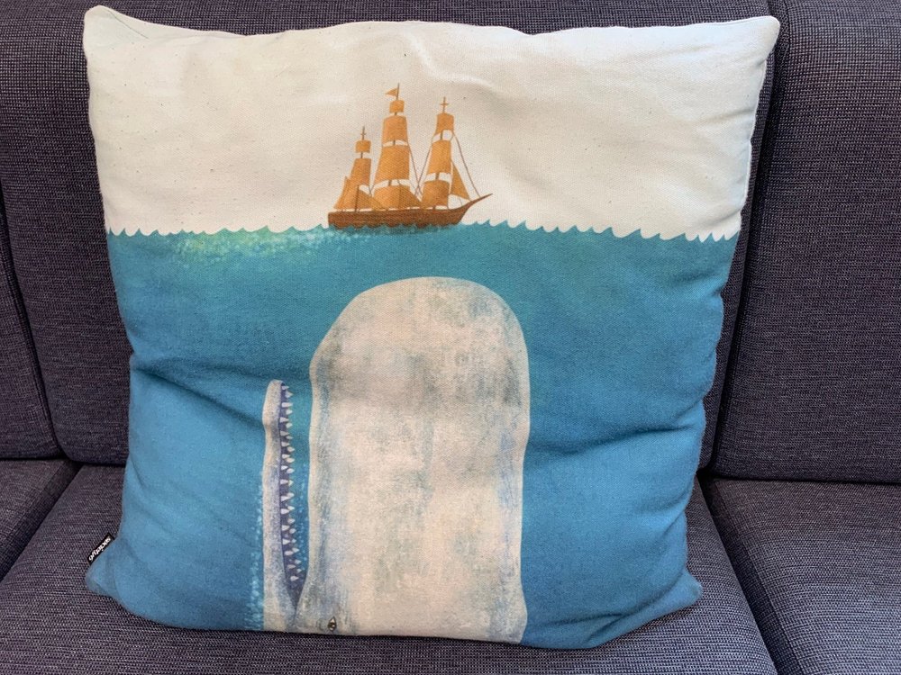 Moby Dick Handmade Wool Cushion