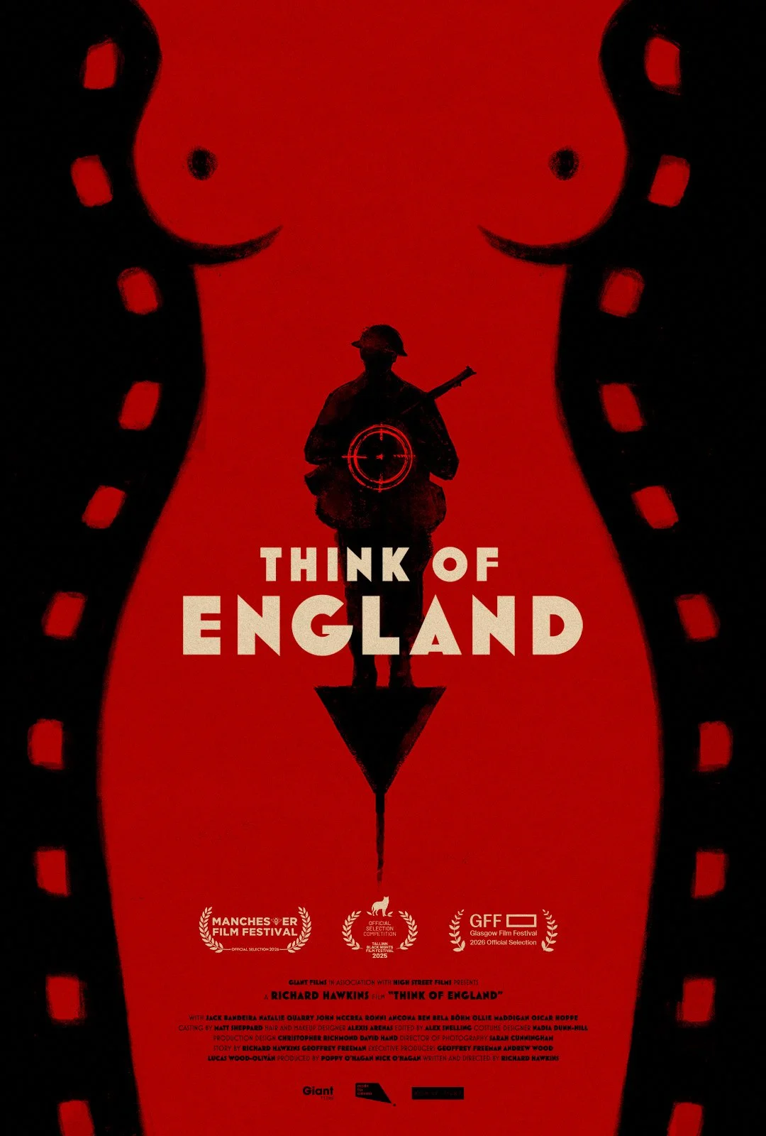 Poster for Think of England (2025). Directed by Richard Hawkins. Designed with Geminianum.
