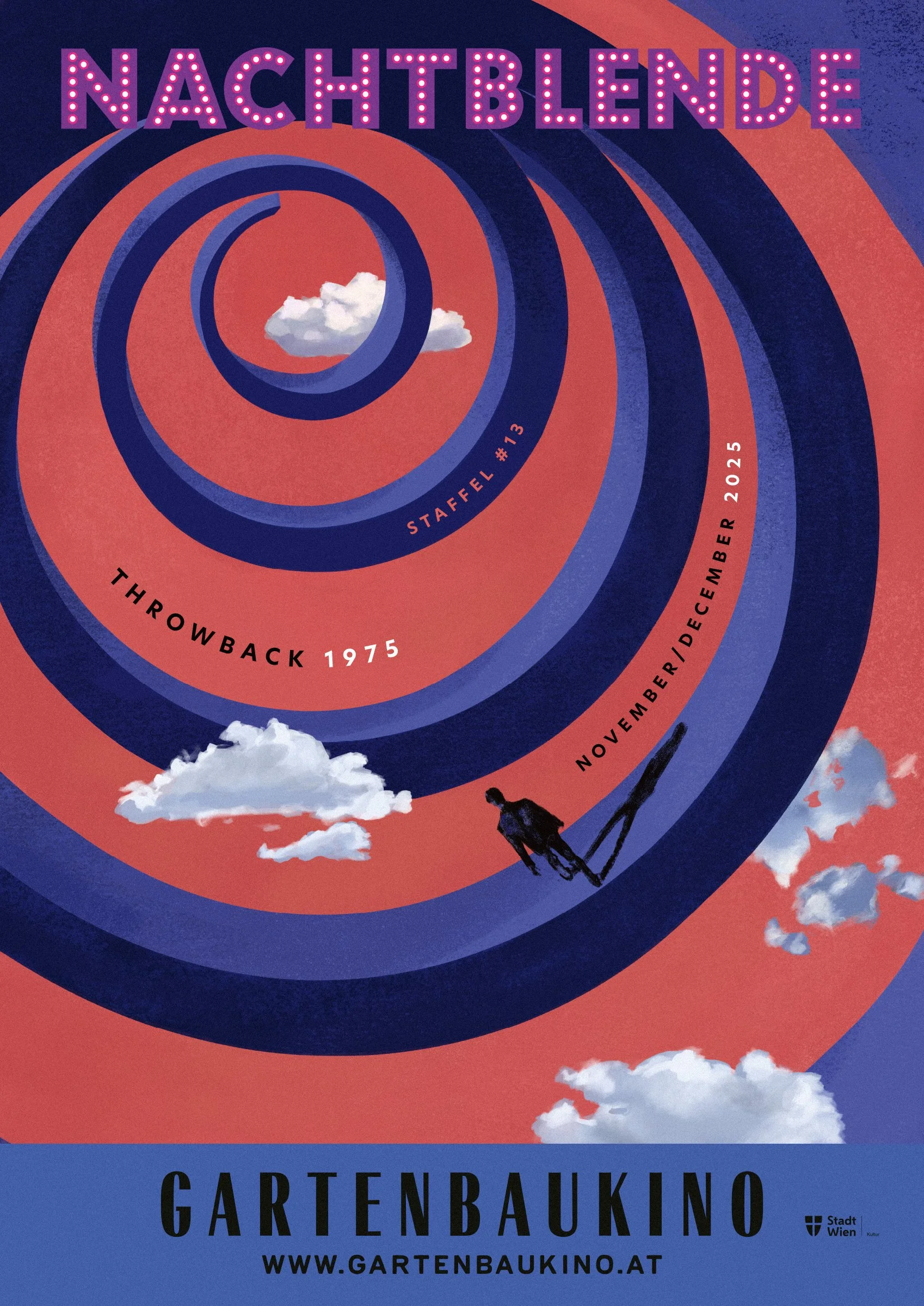 Poster for NACHTBLENDE #13 — a film series made for Gartenbaukino (Vienna). Designed with Geminianum.