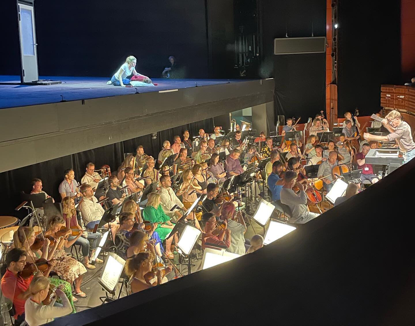In the course of staging our Wozzeck, I ended up playing the onstage piano part and conducting the bandas both on and off stage. And it was a thrill to conduct the London Symphony Orchestra in rehearsal so Sir Simon could listen from the perspective 