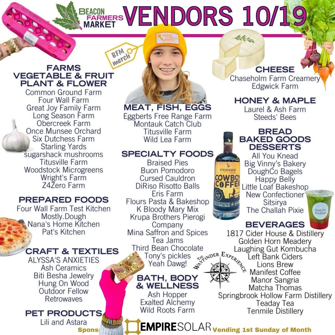 Who&rsquo;s coming to market? Everyone! Shop from 💥70🤩 stalls this Sunday. From farm-fresh meats and creamy cheeses to vibrant veggies, gourmet nut butters, rich olive oils, and earthy mushrooms, we&rsquo;ve got it all. Here&rsquo;s the line up for