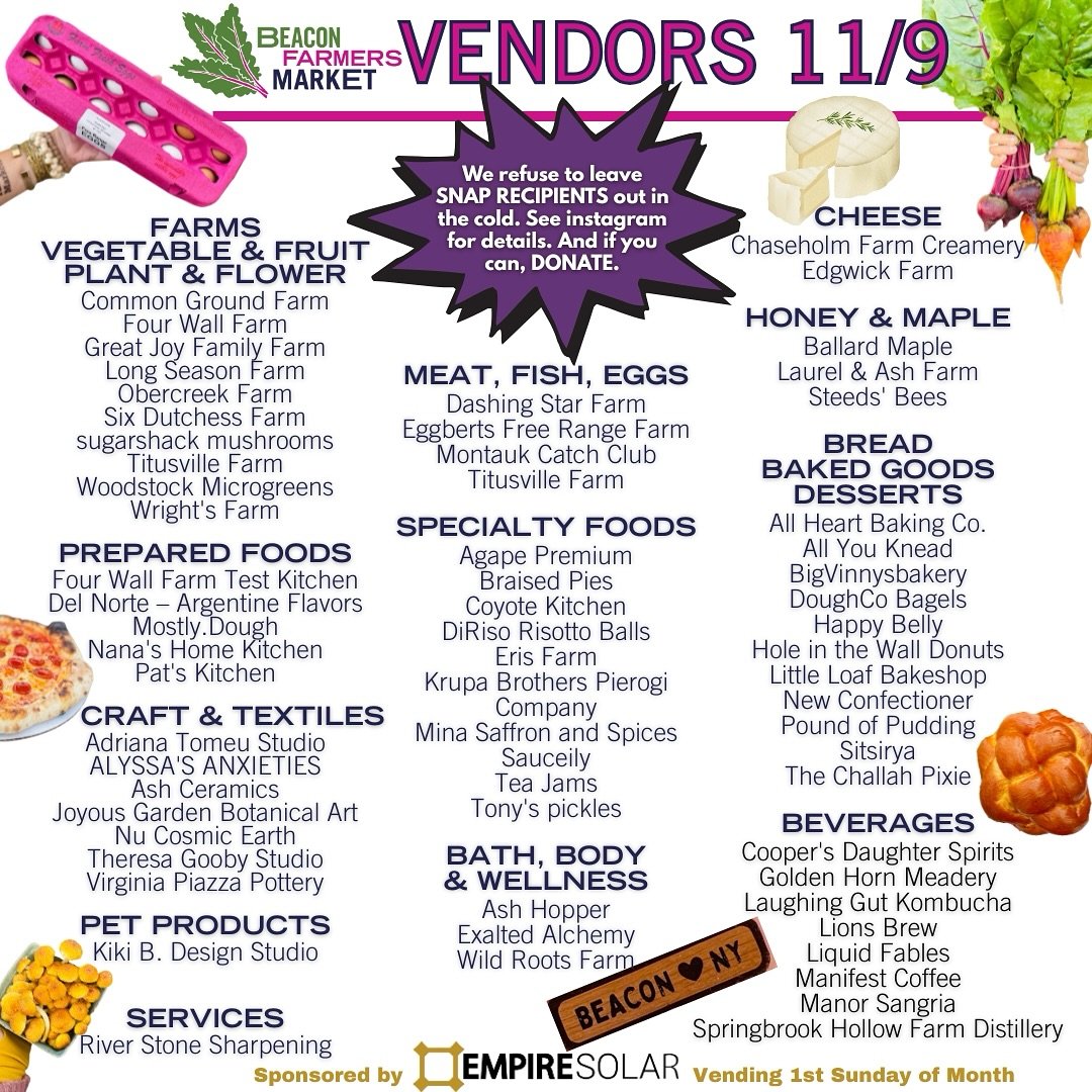 Who&rsquo;s coming to market? Everyone! Shop from 💥70🤩 stalls this Sunday. From farm-fresh meats and creamy cheeses to vibrant veggies, gourmet nut butters, rich olive oils, and earthy mushrooms, we&rsquo;ve got it all. Here&rsquo;s the line up for