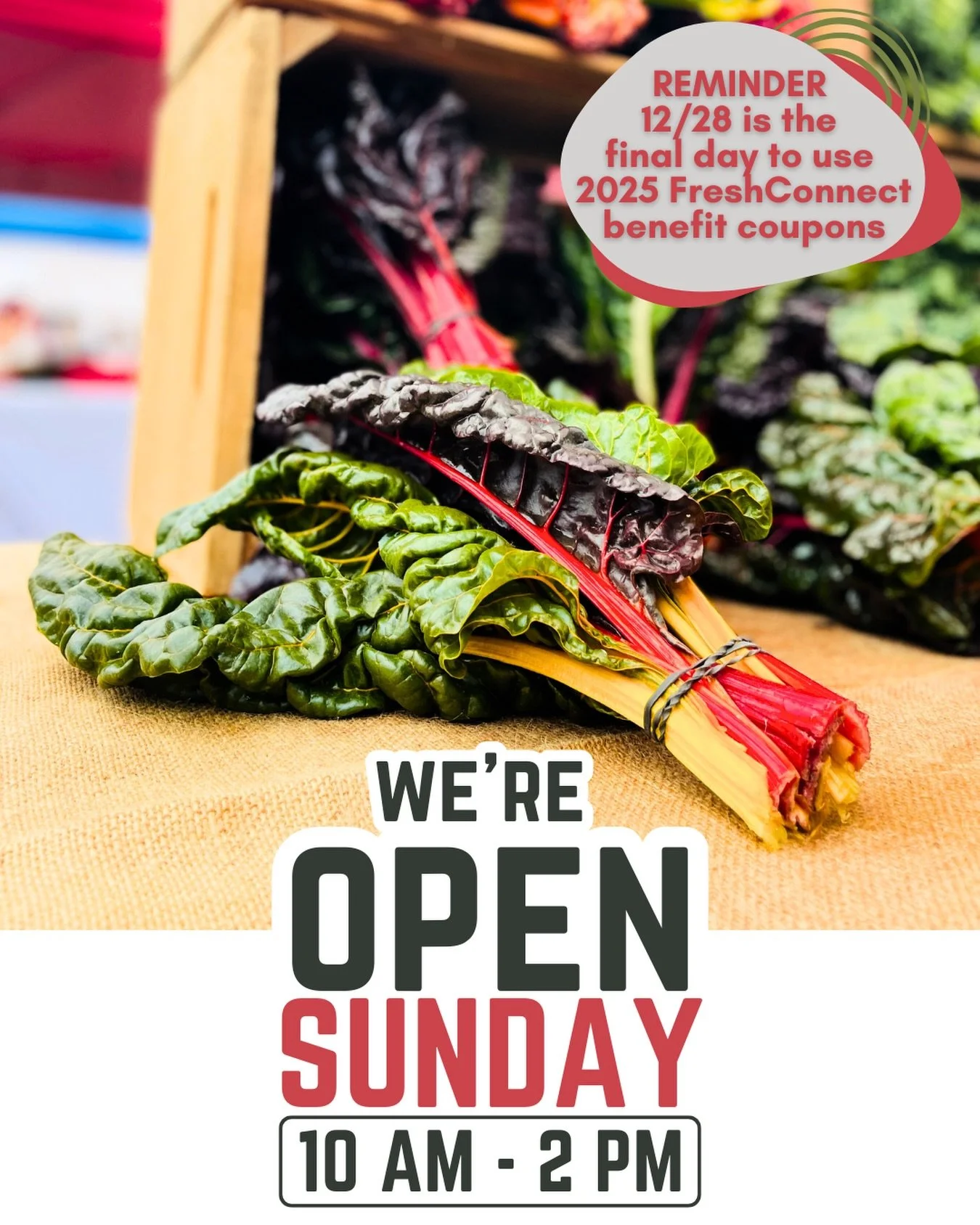 We&rsquo;re open this Sunday! 🤍❄️

After closely watching the weather and coordinating with the city, we&rsquo;re planning to hold the market. Sunday is expected to be clear during market hours, with rain not arriving until the evening ☀️🌦️

One im