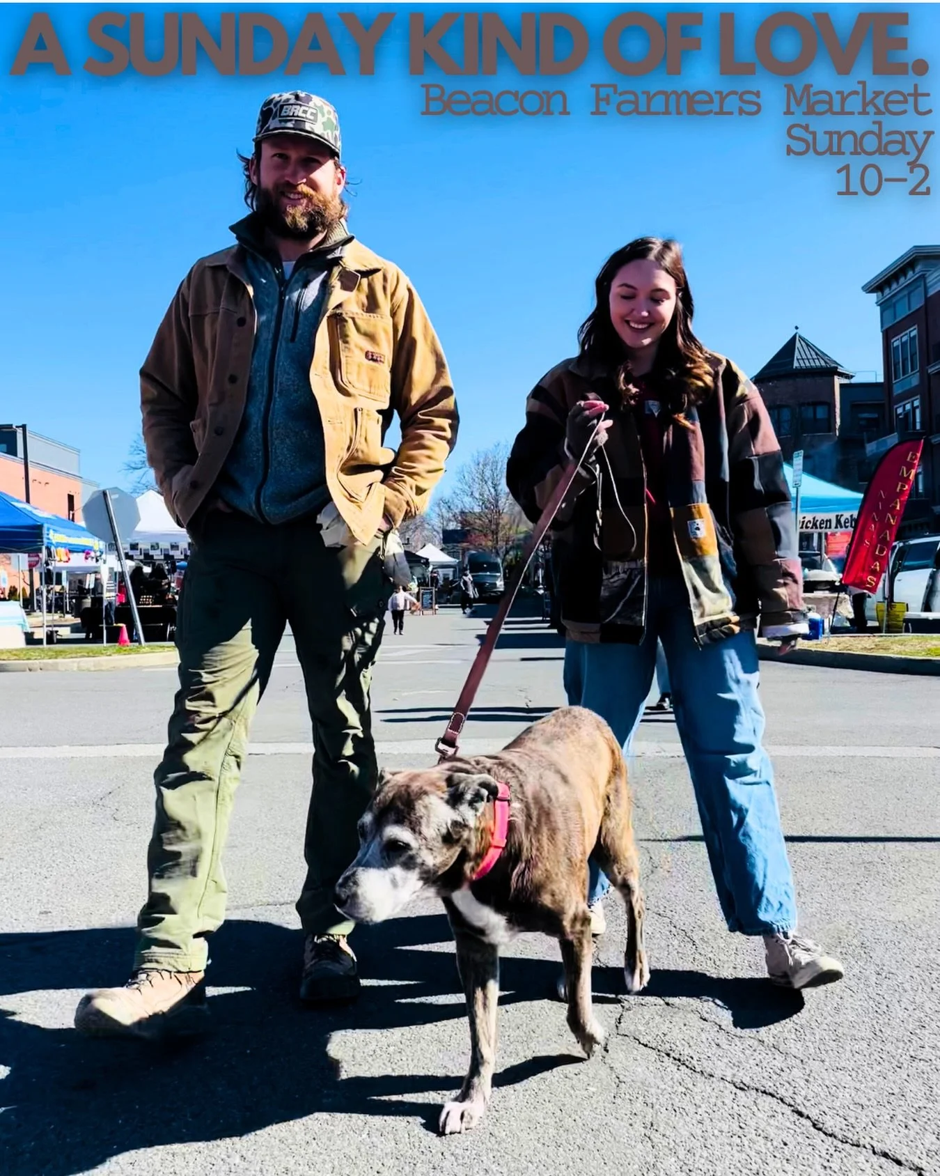 A Sunday kind of love. 
Leashes. Layers. Walking in together.

It&rsquo;s not flashy.
It just shows up.

Beacon Farmers&rsquo; Market
Sunday | 10&ndash;2