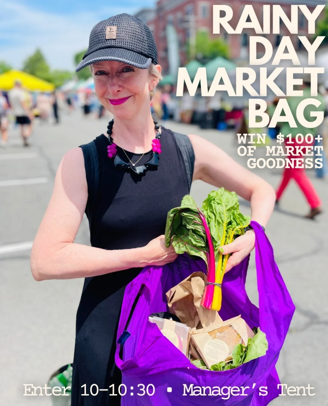 RAINY DAY MARKET BAG 🌧️🛍️ We&rsquo;re making a rainy Sunday a little more delicious.

Sunday morning, one shopper will win a market bag worth $100+, filled with goodies from around the market &mdash; produce, bread, cheese, baked goods, staples, so