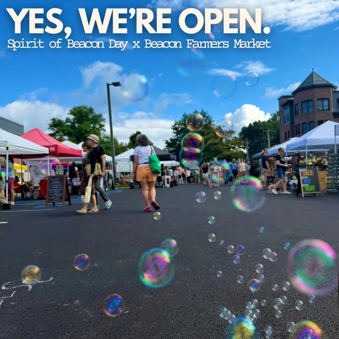 PARADE DAY. MARKET DAY. BOTH. 🎉🥕

Yes! @beaconfarmersmarket is OPEN this Sunday, 10&ndash;2, even with @spiritofbeaconday happening around town.

Come shop the market, grab something delicious, then keep the Beacon day going.

Same Sunday market. 
