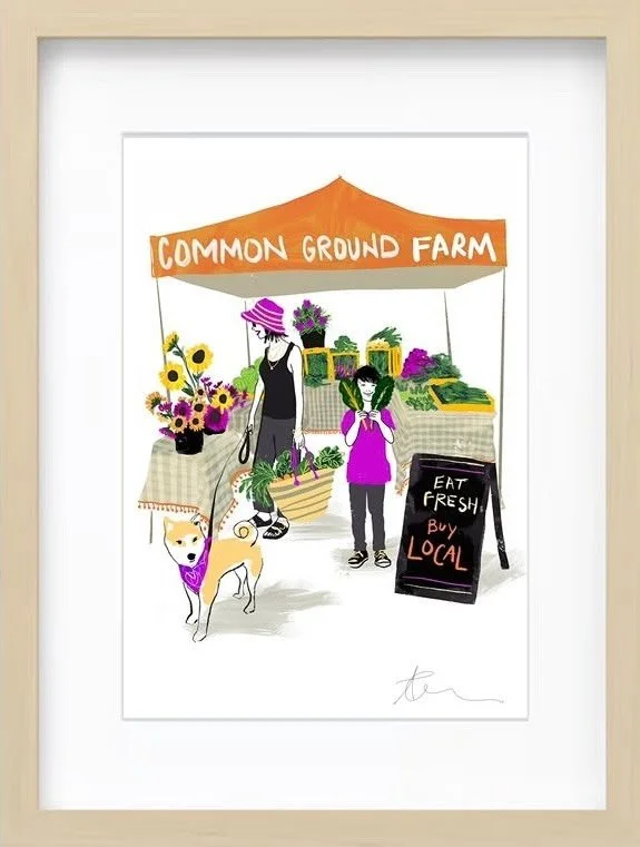Oh, this one has our hearts. 🎨🌻🐕

It all started when local artist Amy Saidens @moreplumcakeplease joined us for PAINT @ THE MARKET and set up right beside the @commongroundfarm stand.

Surrounded by flowers, vegetables, shoppers, and all the beau