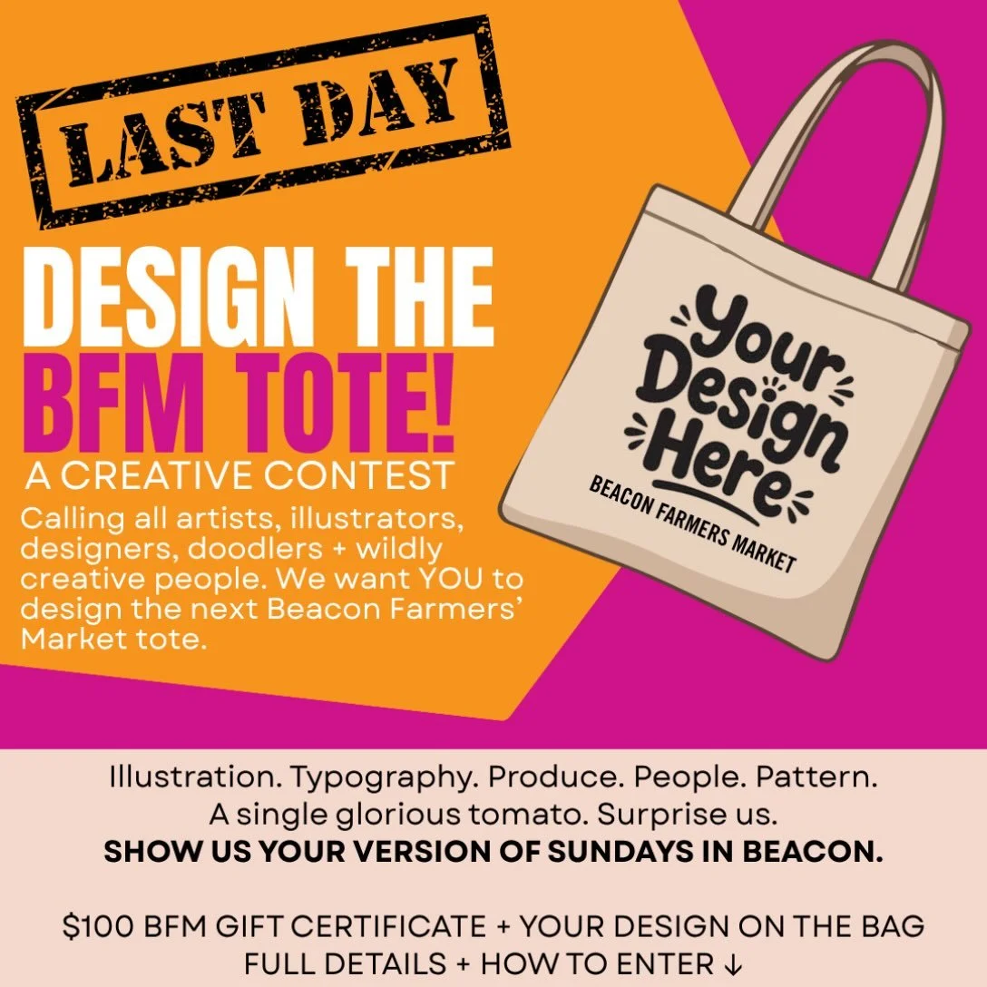 🚨🎨 LAST CALL, BEACON! 👜💖

Artists, illustrators, designers, doodlers, and wildly creative people: TODAY IS YOUR LAST DAY to design the next @beaconfarmersmarket tote!

We&rsquo;re looking for something that captures the magic of Sundays in Beacon