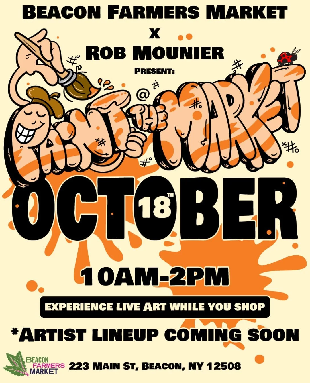 🎨🥕 Fresh food. Live art. One colorful Sunday!

Our final PAINT @ THE MARKET of the season is happening THIS SUNDAY!

We&rsquo;re bringing local artists into the heart of our bustling farmers&rsquo; market to create LIVE while you shop!

Fill your b