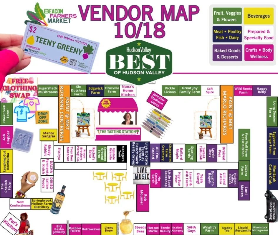 A LITTLE MAP FOR A LOT OF MARKET MAGIC! 🗺️💖✨

We&rsquo;ve got a BUSY Sunday ahead, so here&rsquo;s your guide to finding all the good stuff!

👚 CLOTHING SWAP DROP-OFF! Find @your.sisters.closet.cs at the corner of Elm &amp; Main! Bring your gently