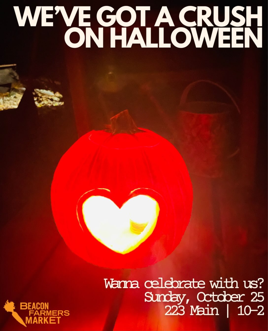 WE&rsquo;VE GOT A CRUSH ON HALLOWEEN! 💖🎃

And we&rsquo;re starting early! We&rsquo;re calling it HALLOWEEN WEEK, and we&rsquo;re kicking it all off at the @beaconfarmersmarket this Sunday, October 25! 🐈&zwj;⬛👻✨

We&rsquo;re talking vendors in cos