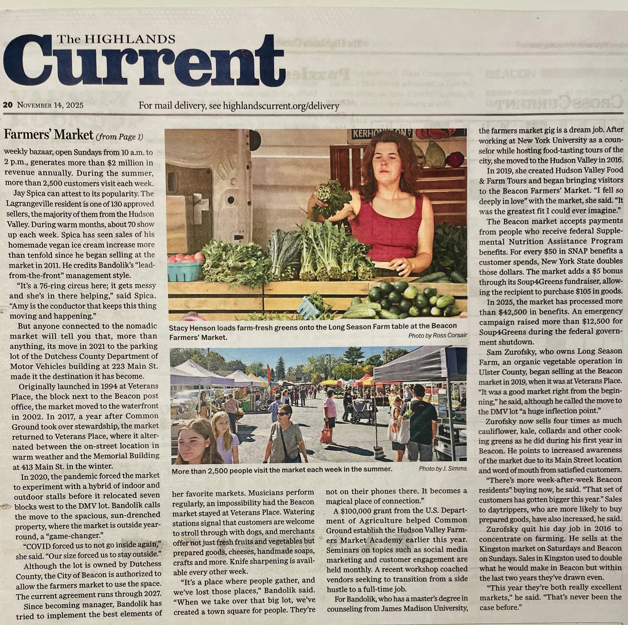 HIGHLANDS CURRENT: From Farm to Beacon by Jeff Simms • November 14, 2025 