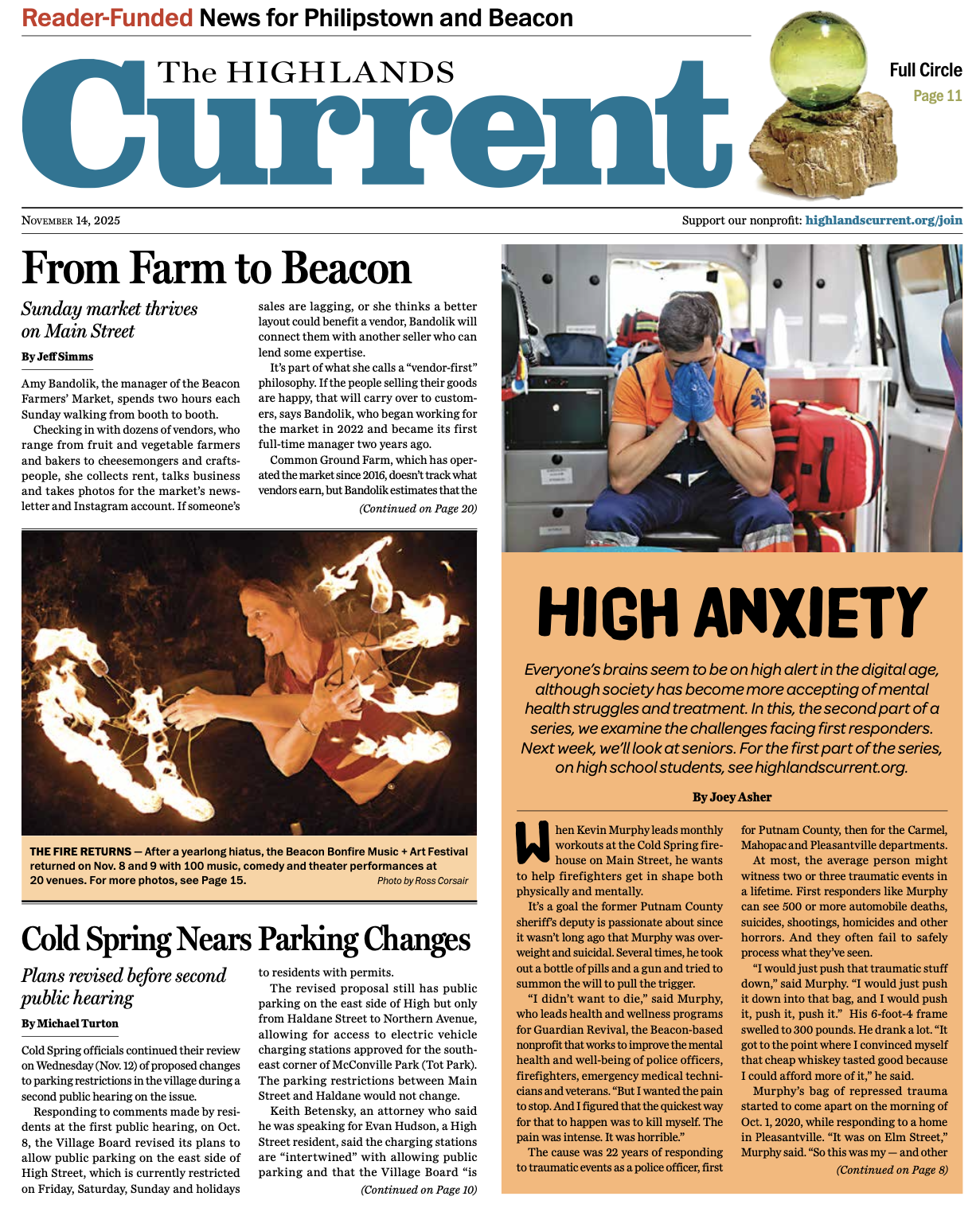 HIGHLANDS CURRENT Cover Story: From Farm to Beacon by Jeff Simms • November 14, 2025 