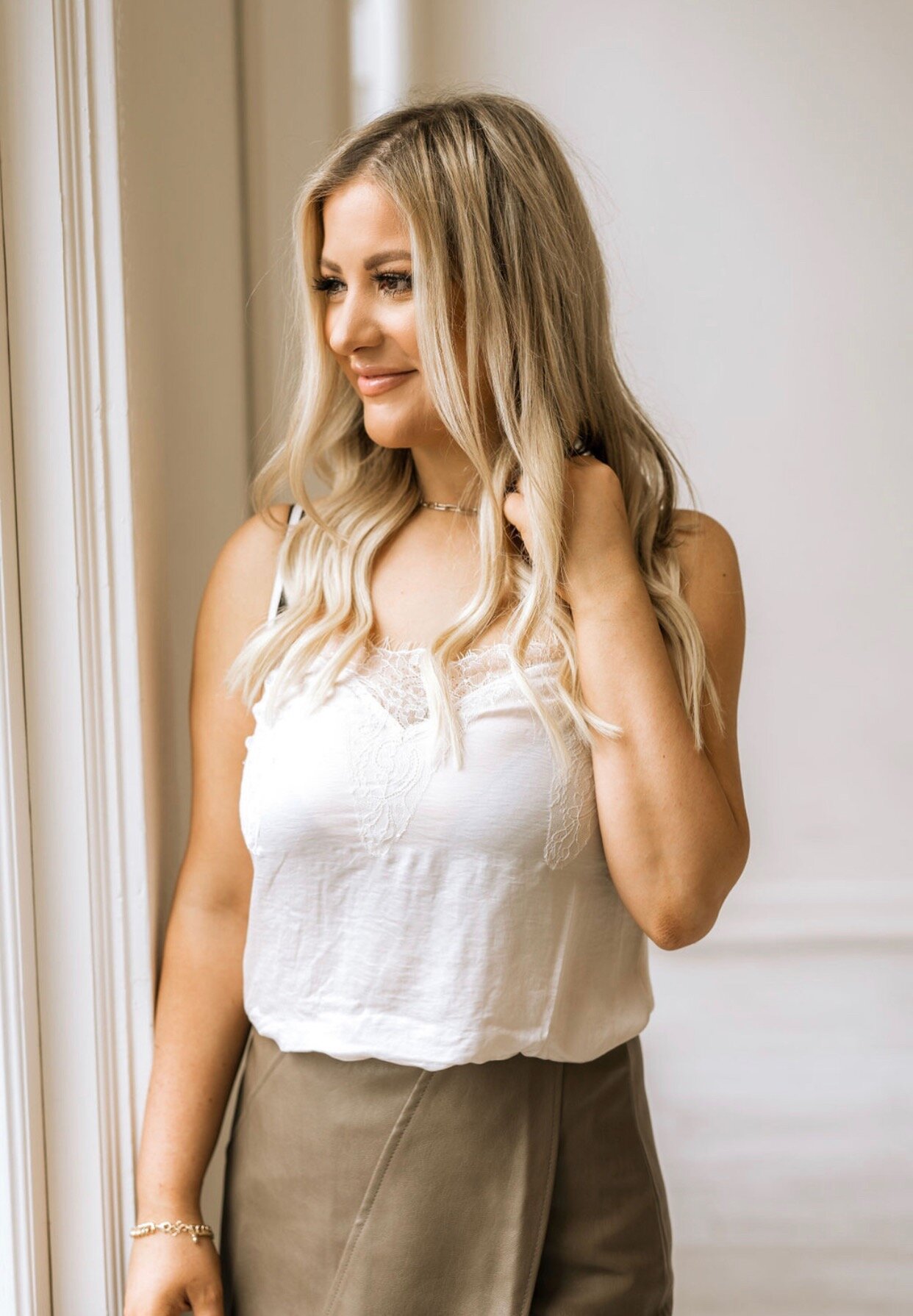 Lush Champagne Lace Cami