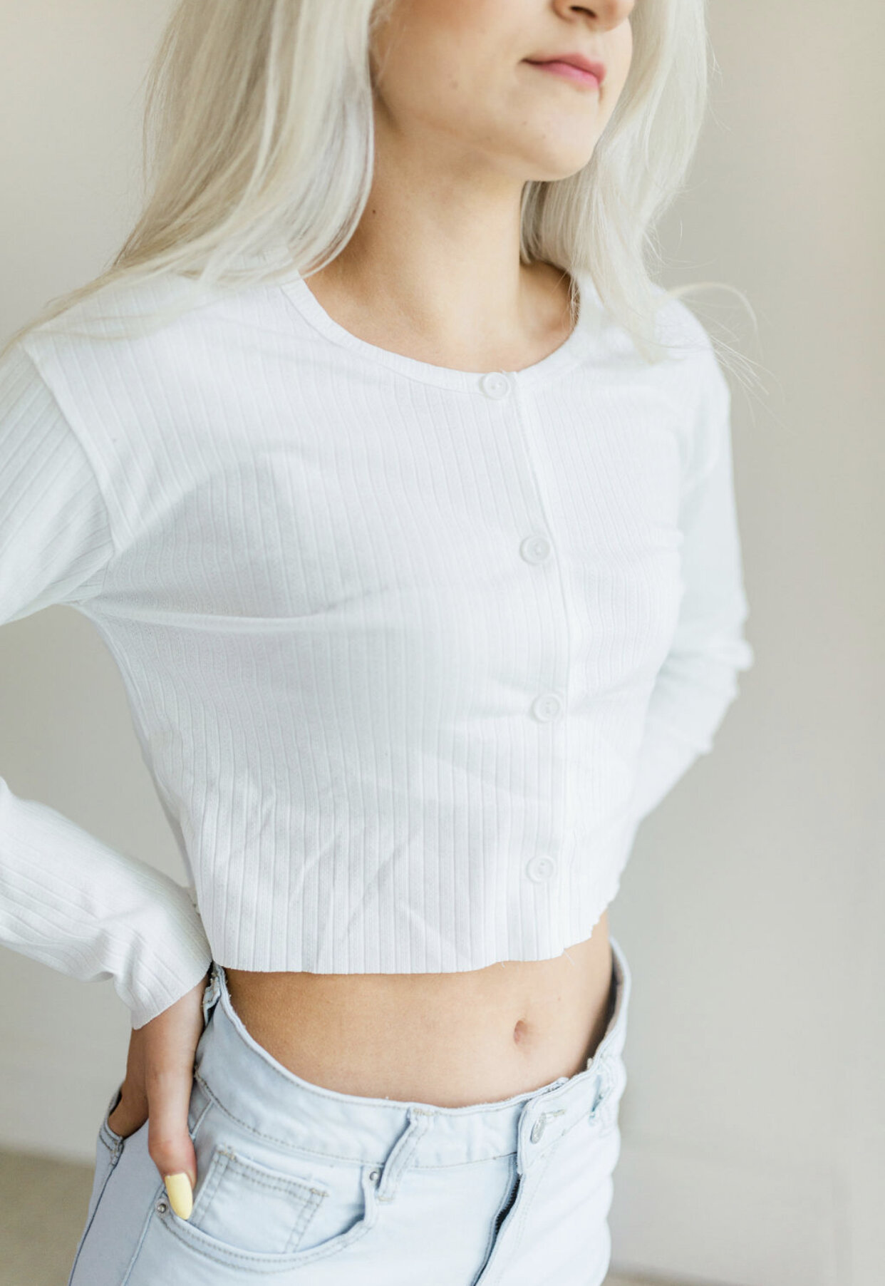 Button Down Long Sleeve Top