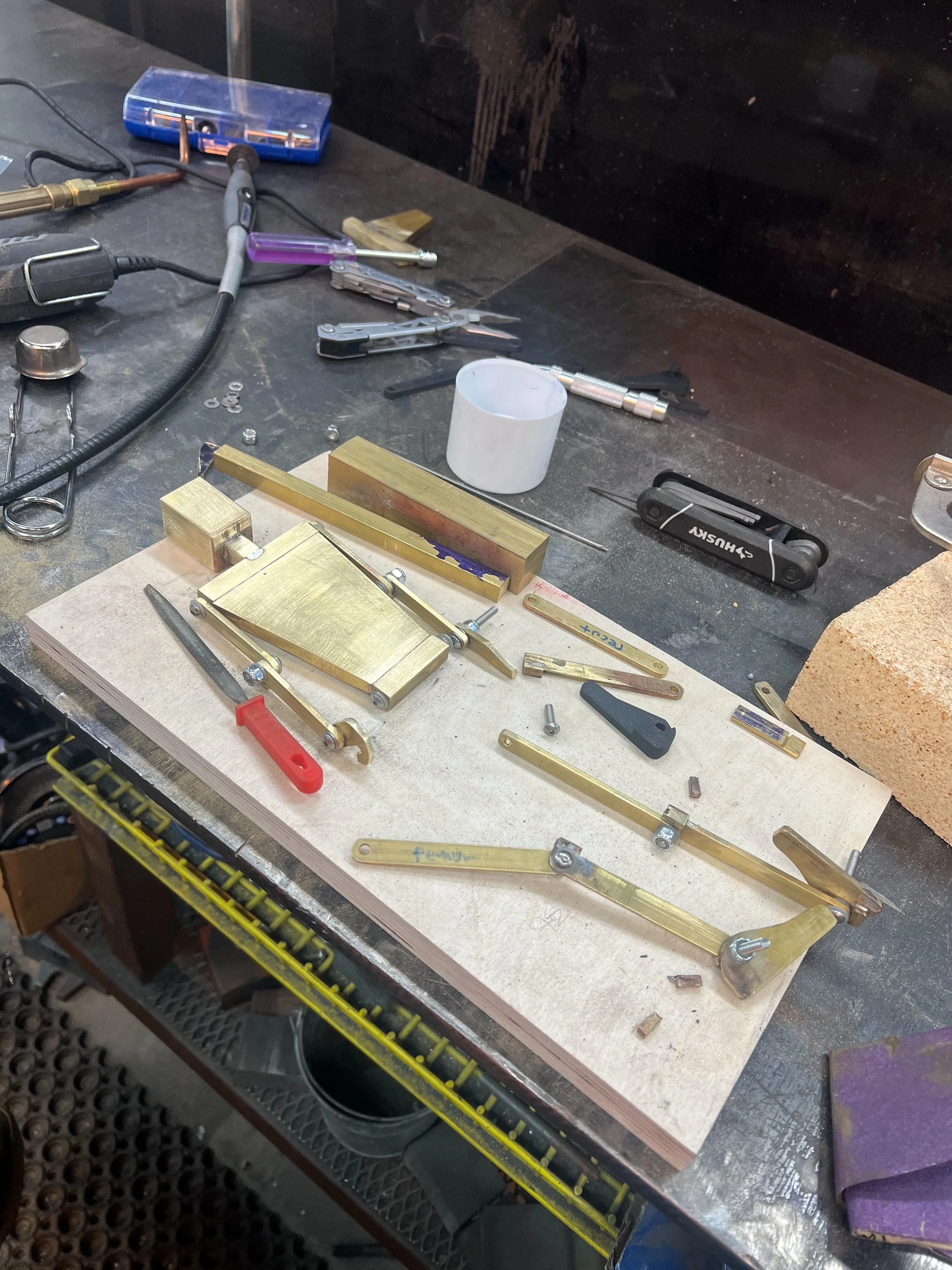 Not every moving walkway moves. 
Some are built to stop people in their tracks. 

Currently in fabrication for the Amazeum Wonder Wing at XNA: The Only Never Moving Walkway in the State of Arkansas. 

This brass model skeleton is a 1:1 reproduction o