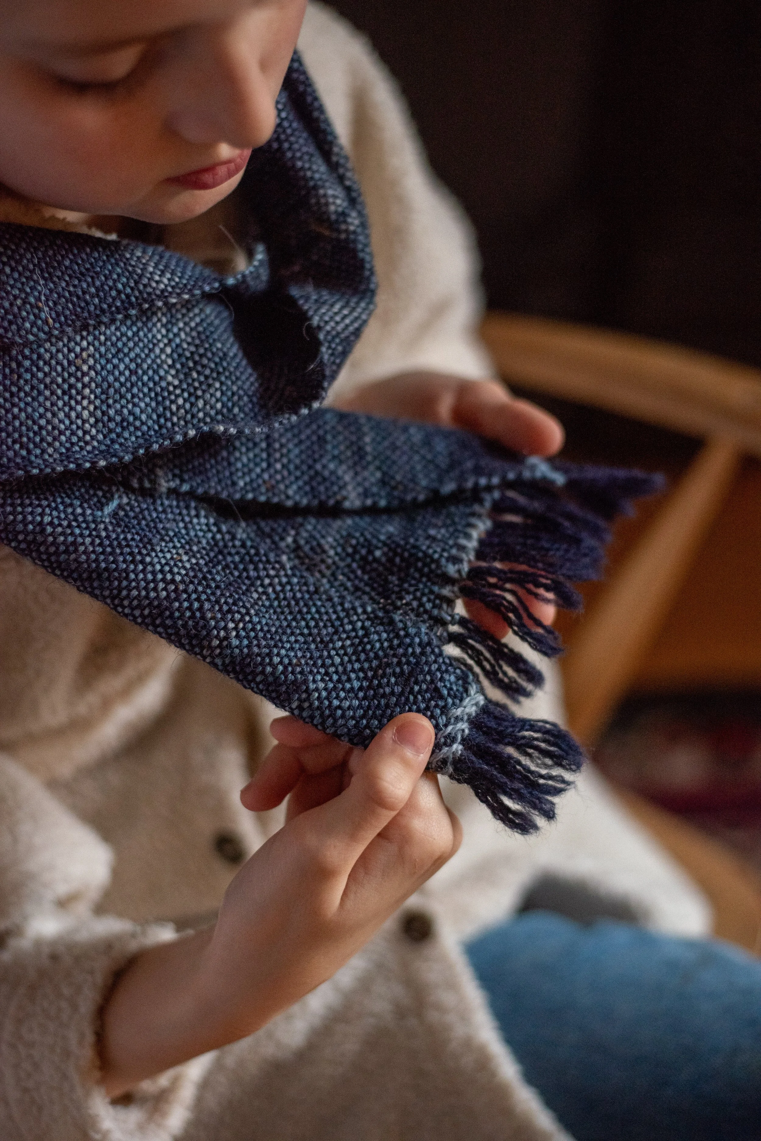 Blue Stripe Woollen Scarf
