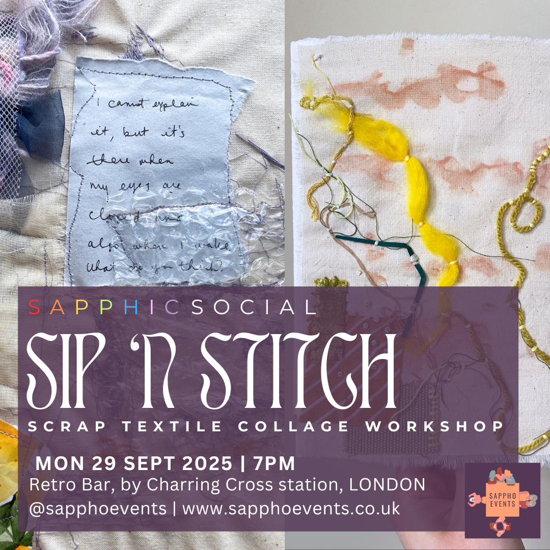 Queer Stitch and Sip: Scrap Textile Collage Workshop