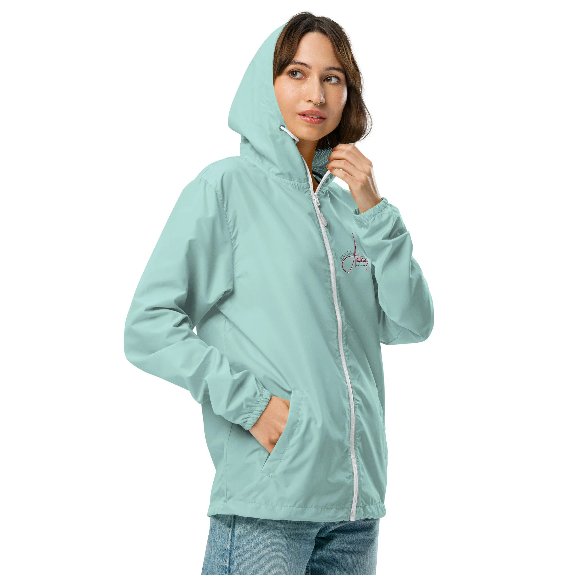 unisex-lightweight-zip-up-windbreaker-aqua-white-zipper-right-front-64bd80f900417.jpg