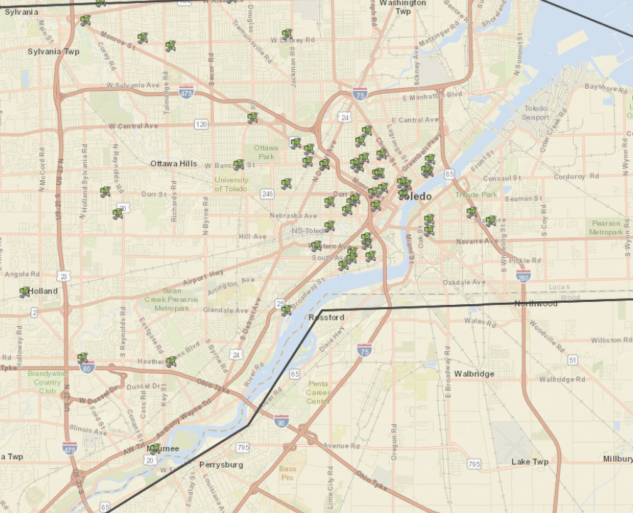 Map: Food Pantries in Toledo