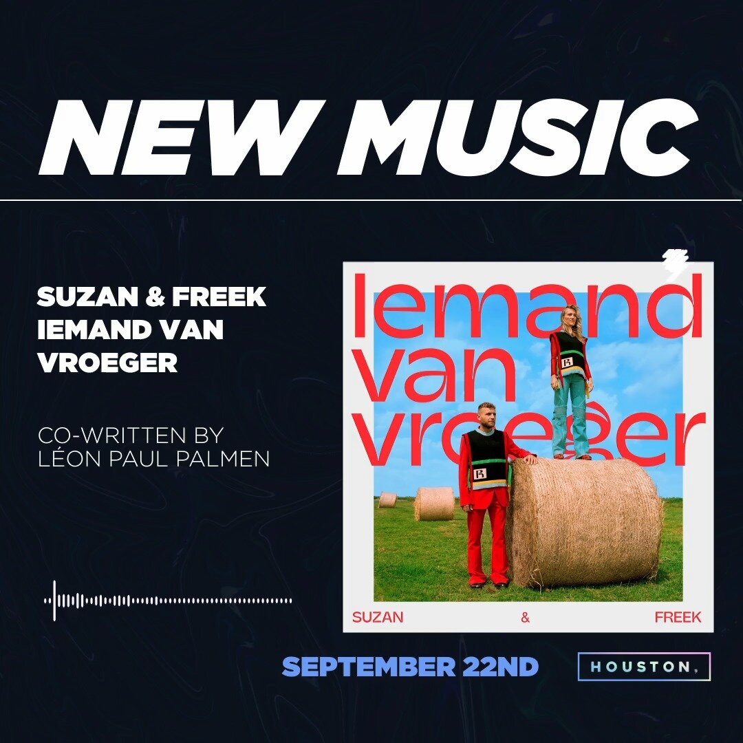Happy Releaseday!
@leonpaulmusic schreef mee aan de volgende tracks op het nieuwe @suzanenfreek album: &quot;De Helft Van Mij&quot;, &quot;Slapeloosheid&quot;, &quot;Kwijt&quot;, &quot;Iemand Vroeger&quot;, &quot;Nooit Meer Regen&quot;, &quot;Zinloos