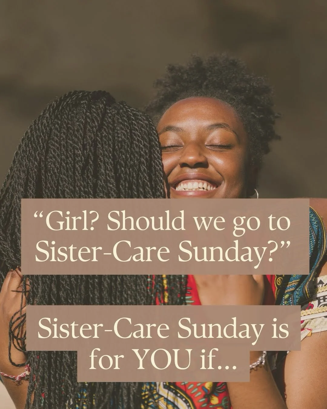 A day for YOU. For US. 🫶🏾

Register for Sister-Care Sunday while tickets are available! Don&rsquo;t miss this wellness day for Black women featuring wellness sessions, a curated marketplace, community and more. 💕

Tickets at the link in bio!

Sist