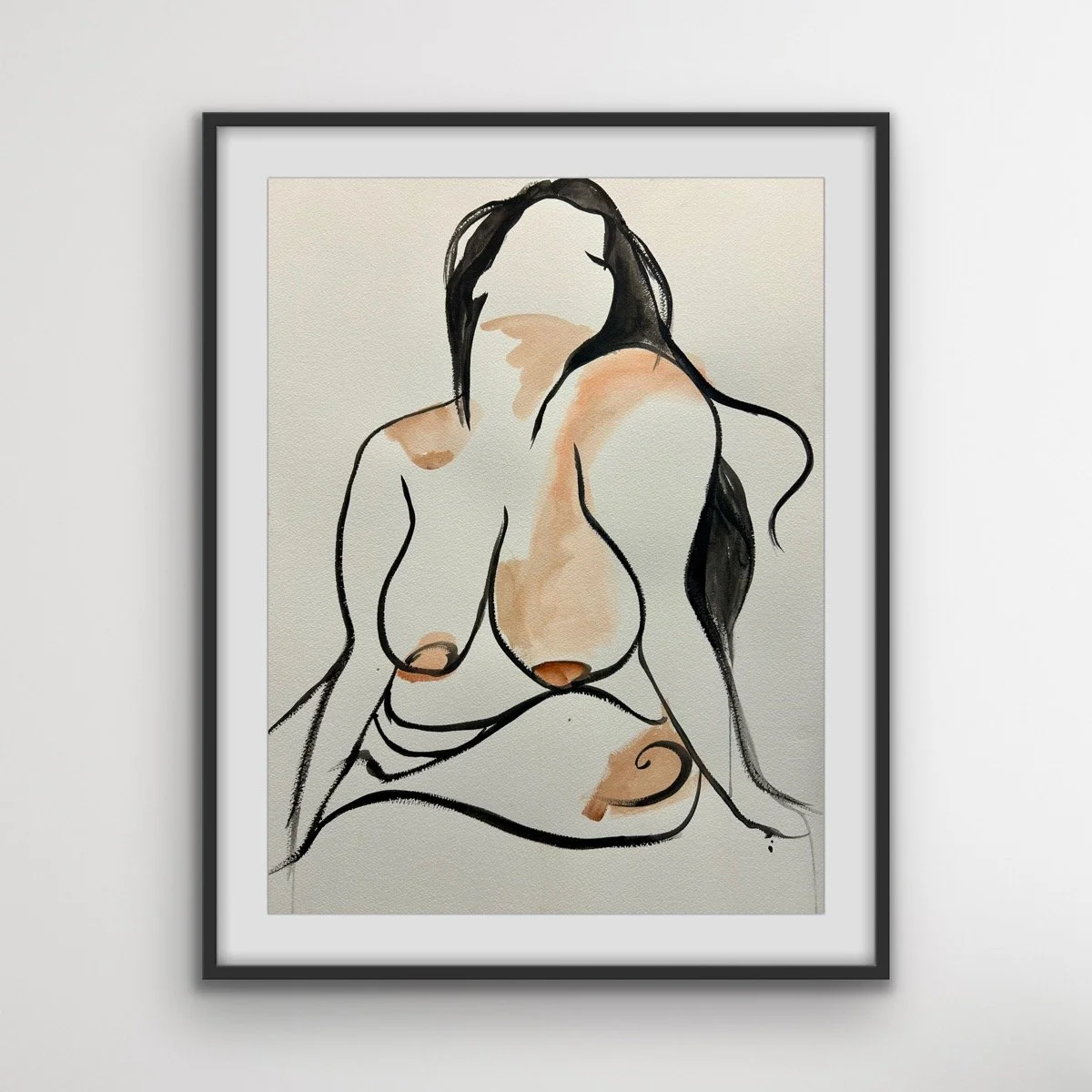 Fat Girl with wind in her hair | open edition print