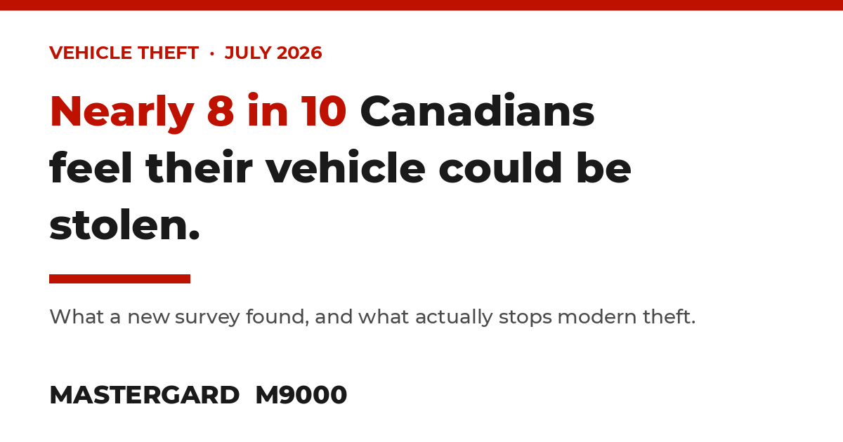 Nearly 8 in 10 Canadians Feel Their Vehicle Could Be Stolen