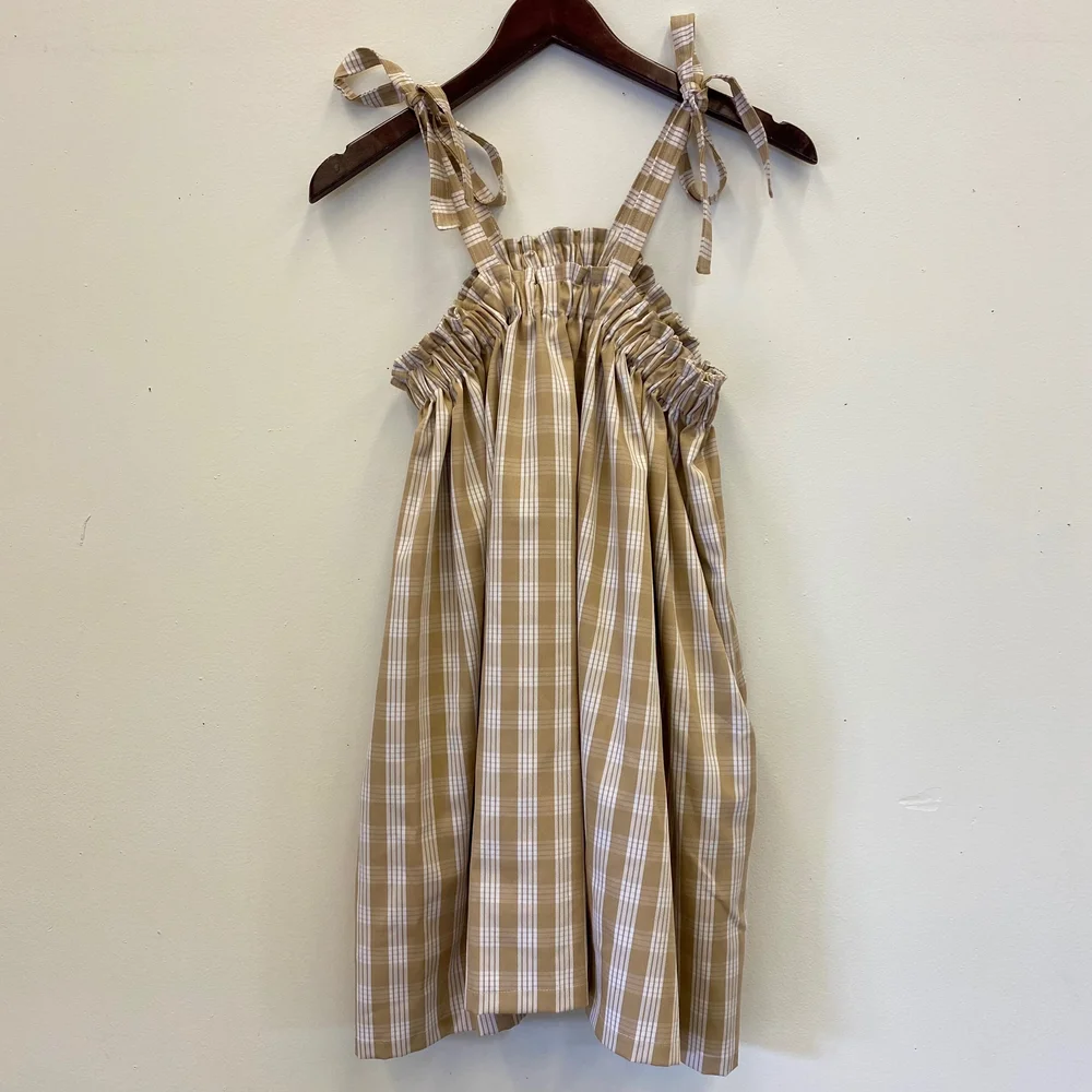 MATT BRUENING LABEL BEIGE PALAKA COCO DRESS  no. 808