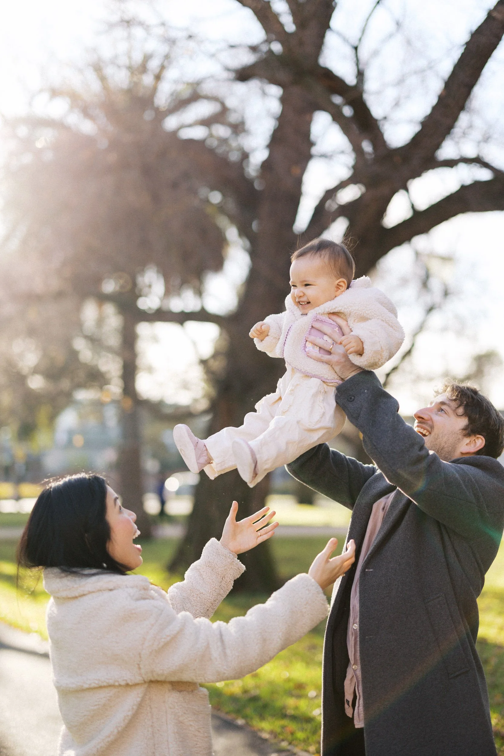 A family photo on a winter's morning in Brunswick East