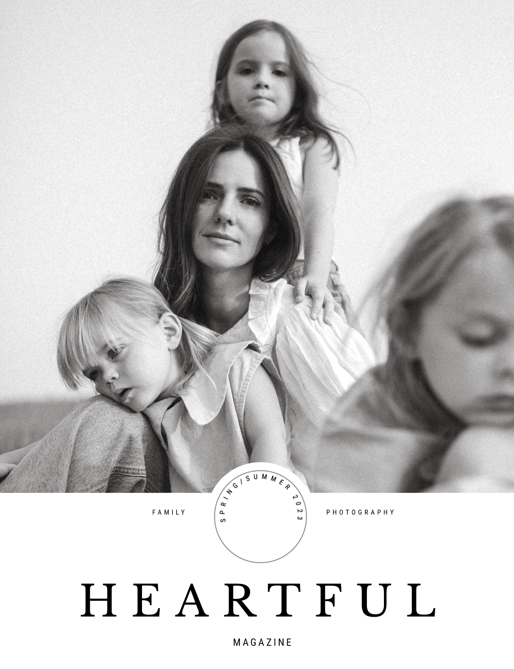 Heartful Magazine features a black-and-white family portrait by Jonathan Ong in its family photography issue.