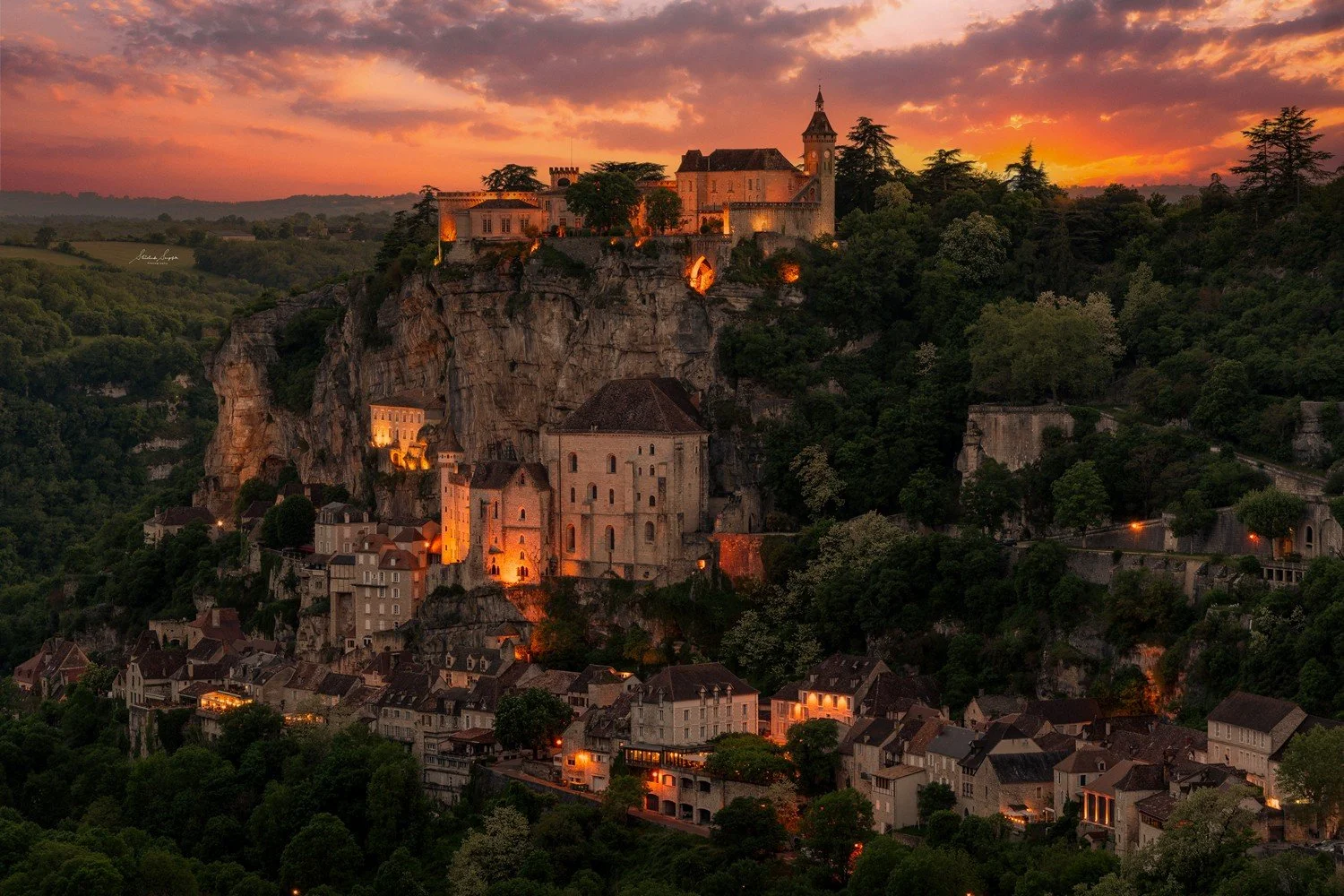 pilgrimage to sanctuary of rocamadour france which is a clifftop medieval village featuring castle chapel of notre dame housing black virgin crypt basilica and tomb of saint amadour