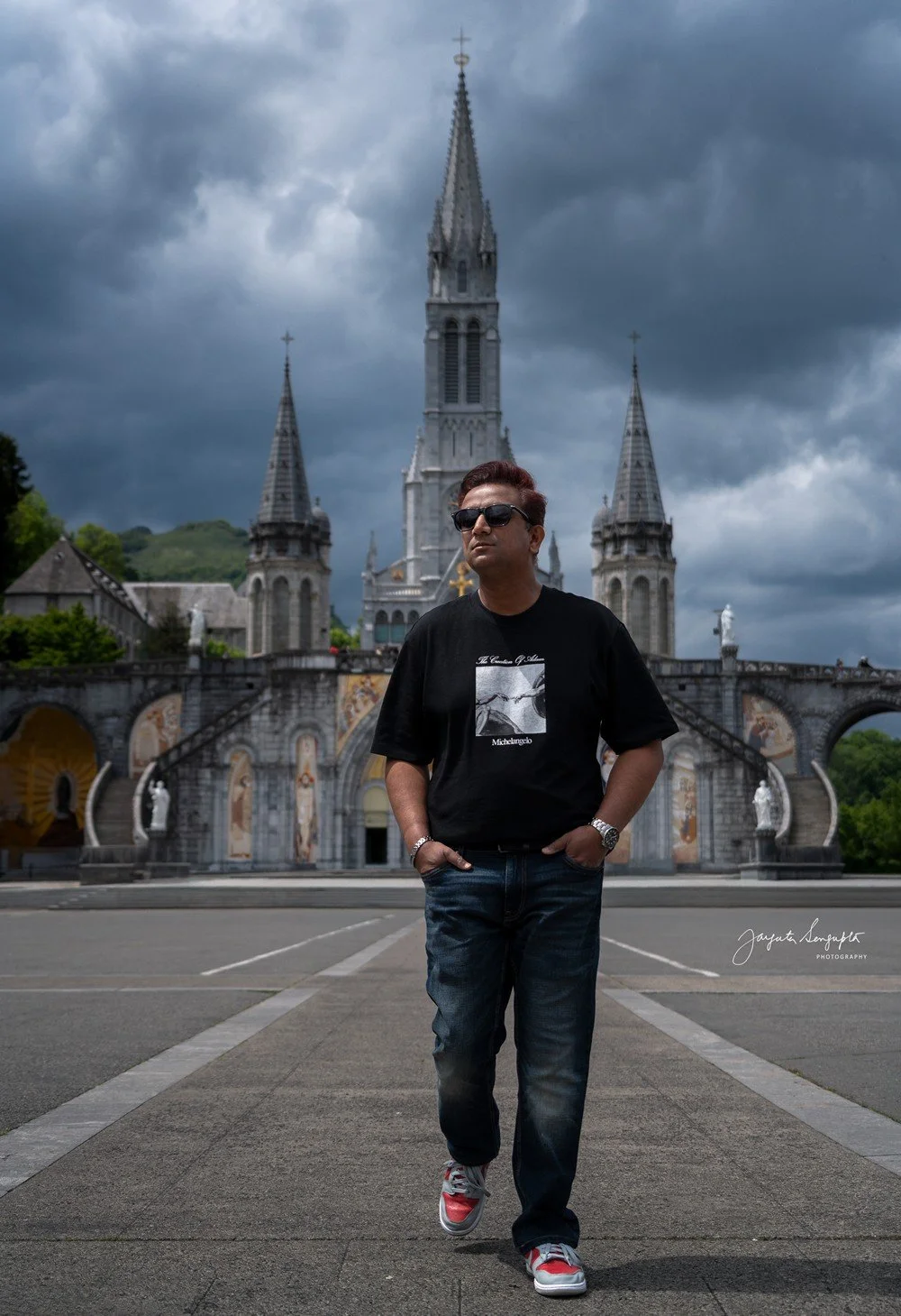 pilgrimage in the city of lourdes france dedicated to Lady Virgin Mary also known as Immaculate Conception who gave apparition to St. Bernadette featuring sanctuary church basilica grotto cave miraculous water and Marian procession