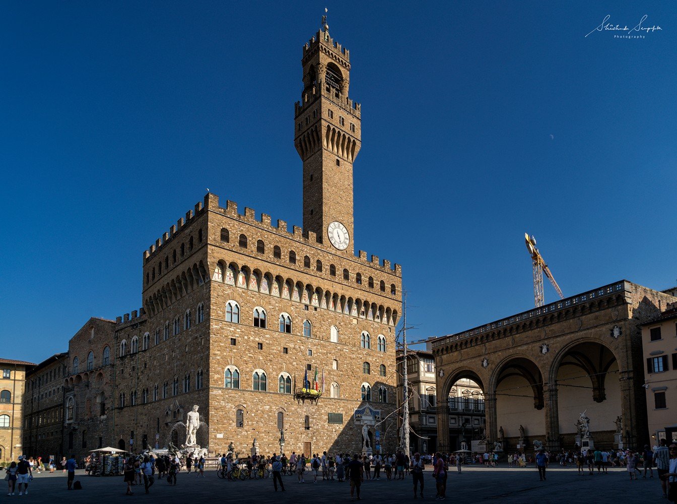 palazzo vecchio town hall situated on piazza del signoria in florence tuscany italy shot during summer