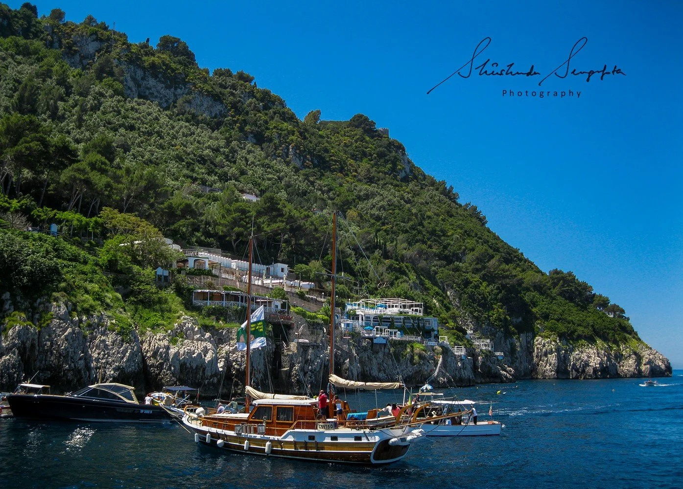 capri island italy featuring limestone rock formation stalagmite stalactite blue grotto cave marina grande and faraglioni