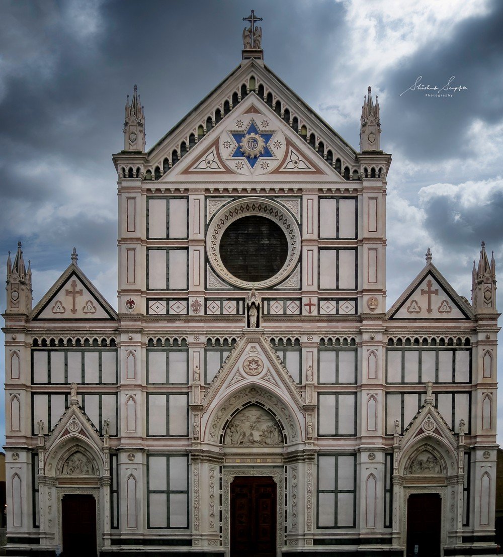 basilica di santa croce church in florence tuscany italy shot in summer