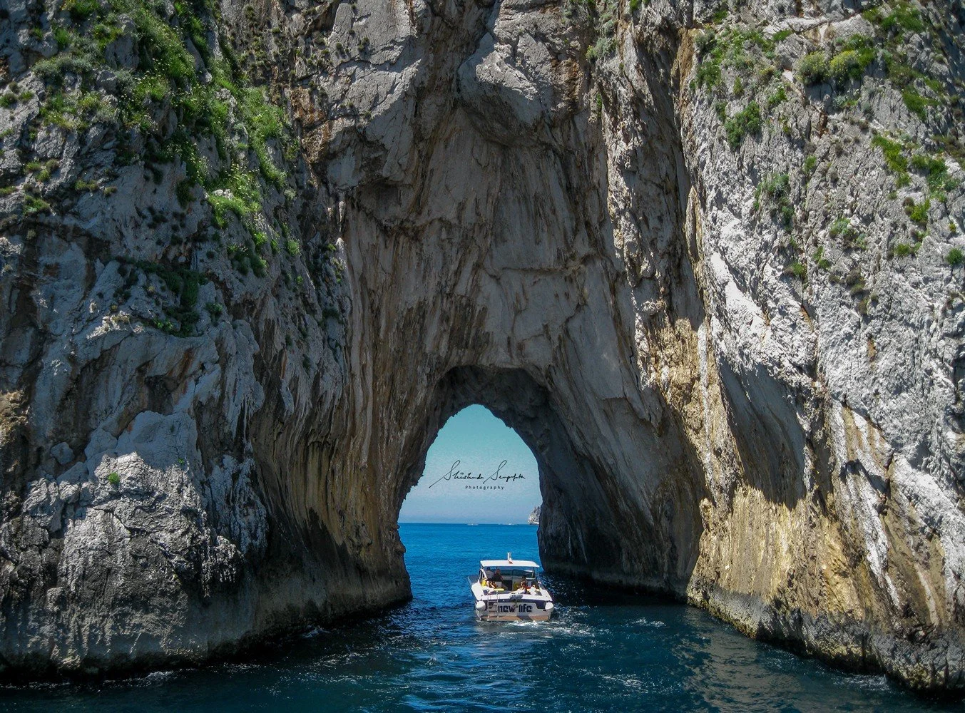 capri island italy featuring limestone rock formation stalagmite stalactite blue grotto cave marina grande and faraglioni