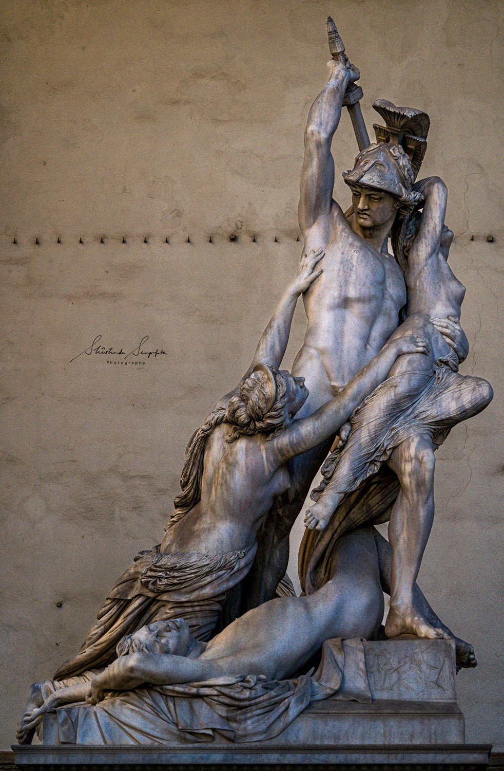 rape of polyxena in loggia del lanzi near palazzo vecchio town hall situated on piazza del signoria in florence tuscany italy shot during summer