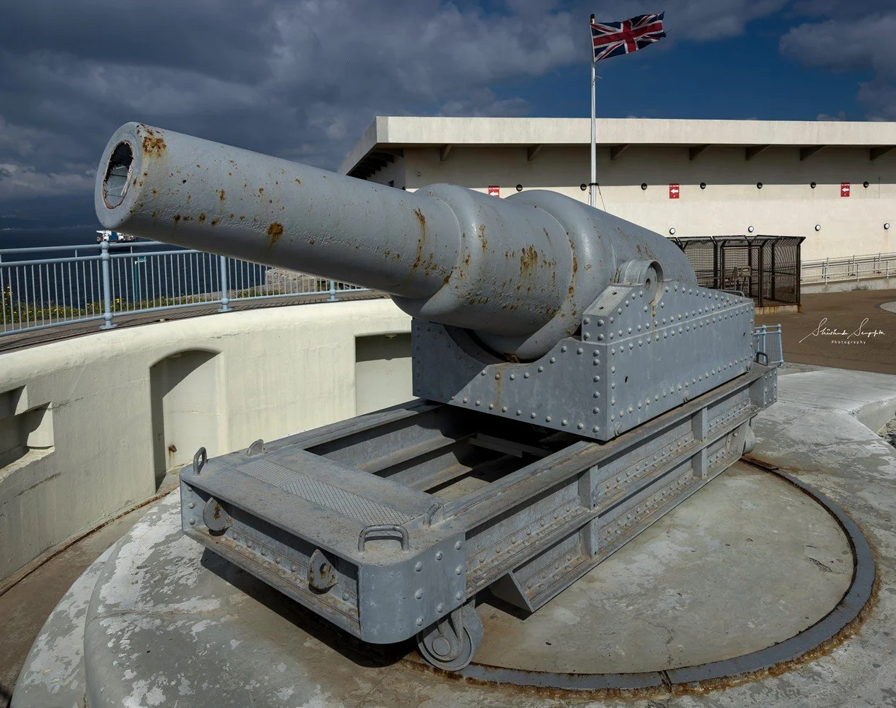 Harding's Battery at gibraltar british overseas territory comprising upper rock housing  hercules pillars macaque monkeys caves tunnels and lower city colonial architecture churches lively squares bustling streets