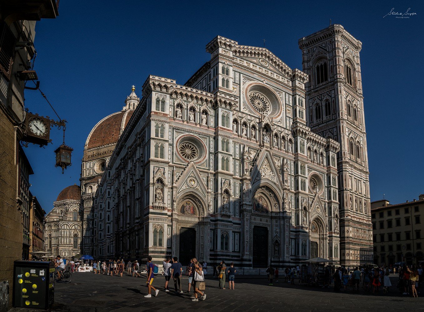 Basilica di Santa Maria del Fiore Il Duomo di Firenze at Piazza del Duomo and Piazza di San Giovanni in florence tuscany italy shot during summer