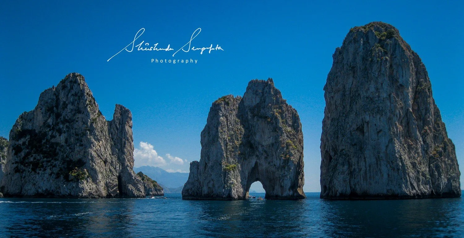 capri island italy featuring limestone rock formation stalagmite stalactite blue grotto cave marina grande and faraglioni