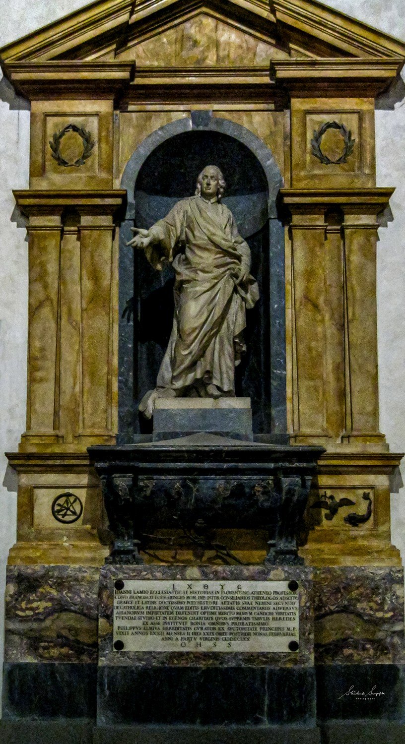 Funerary Monument Guglielmo Marconi at basilica di santa croce church in florence tuscany italy shot in summer