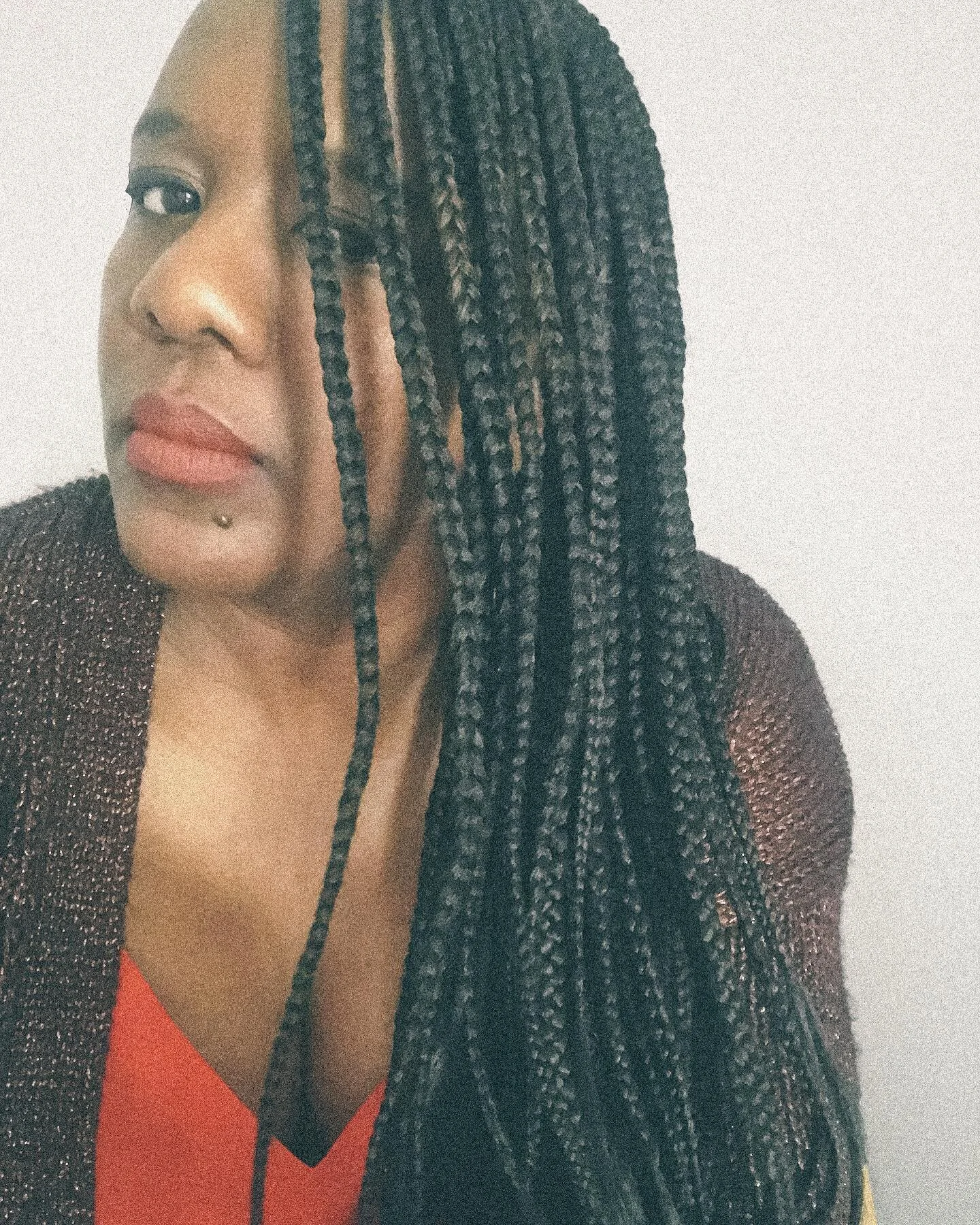 &lsquo;because sometimes I like it vintage and grainy.
...
//one day, I&rsquo;ll invest time for a &ldquo;real&rdquo; self-portrait. for now, this is just lunchtime shenanigans.  don&rsquo;t tell the man :-). 
#selfportrait + #selflove