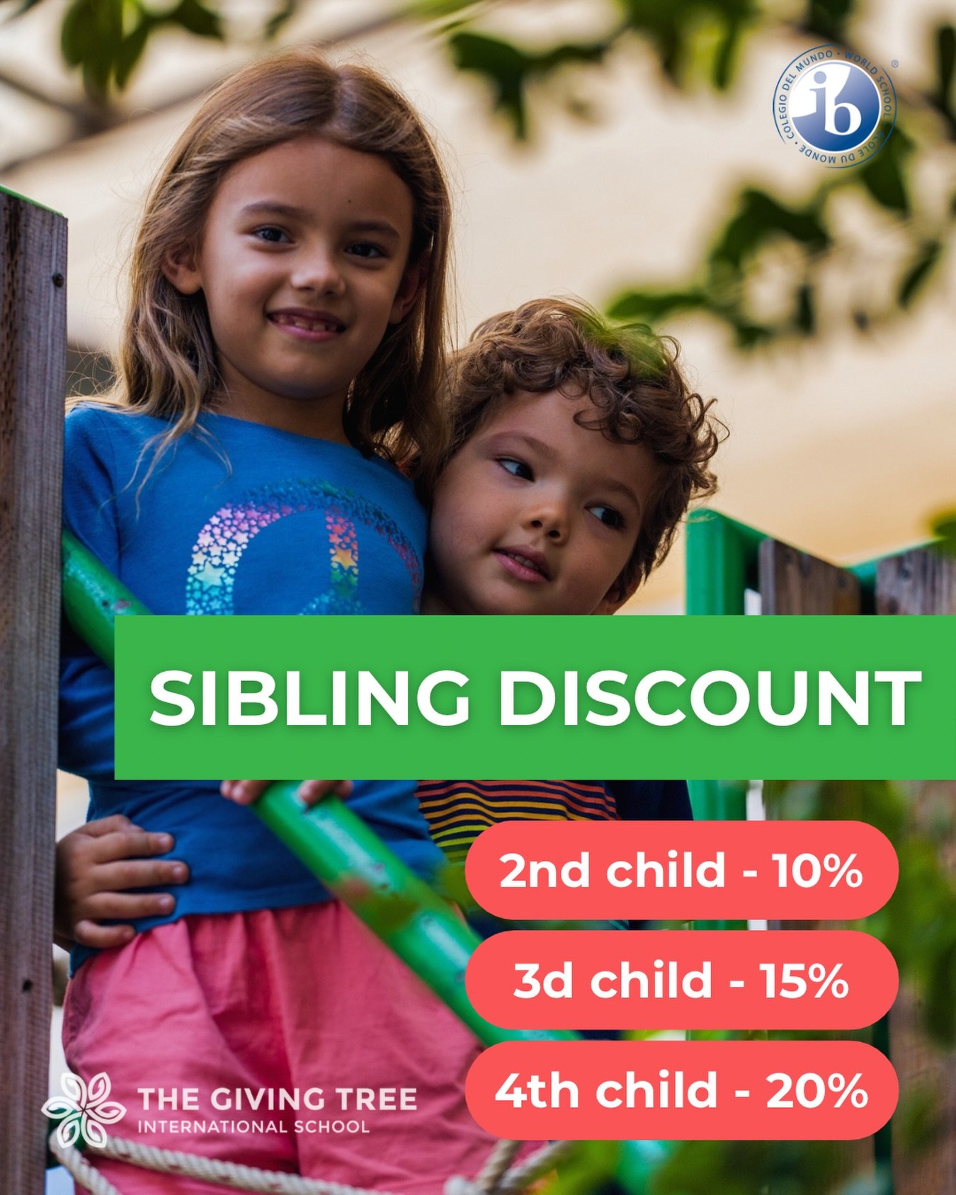Many families in our community have more than one child learning and growing at The Giving Tree International School. To support them, we offer a Sibling Discount Program that helps make international education more accessible for families.

Tuition 