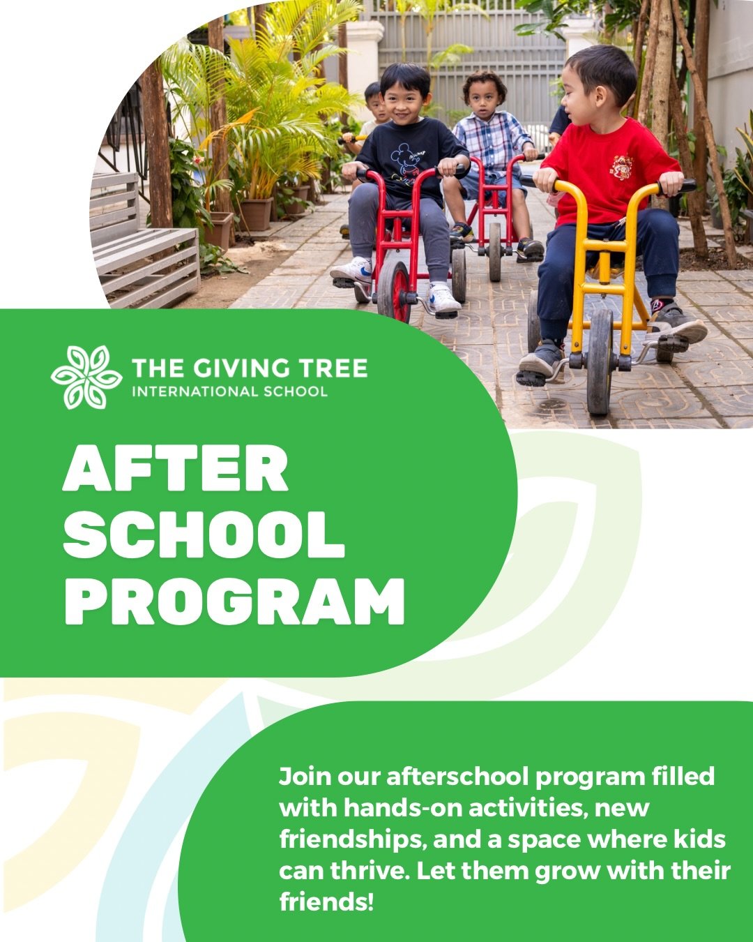 Our After-School Programme at The Giving Tree International School just got even more exciting.

From sports and arts to languages, children can explore new interests, build skills, and enjoy learning beyond the classroom.

✨ New: Chinese classes
🗓️