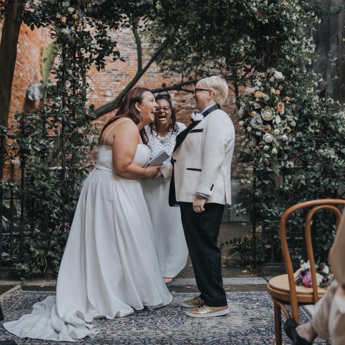 Featured Couple AJ + Molly⠀
⠀
Molly &amp; AJ's celebration kicked off with a parade of pedicabs through the Quarter delivering the couple and all of their guests to their courtyard ceremony at The Pharmacy Museum. After one of the most energetic Seco