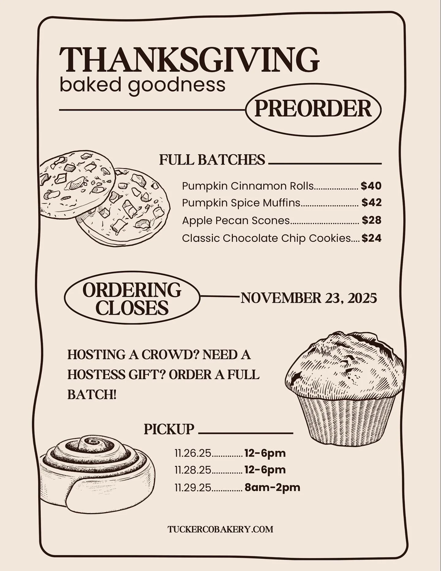 THANKSGIVING PREORDERS 🍂Hosting a crowd? Need a hostess gift? Order a full batch! Ordering closes Sunday November, 23rd! Order with the link in bio!