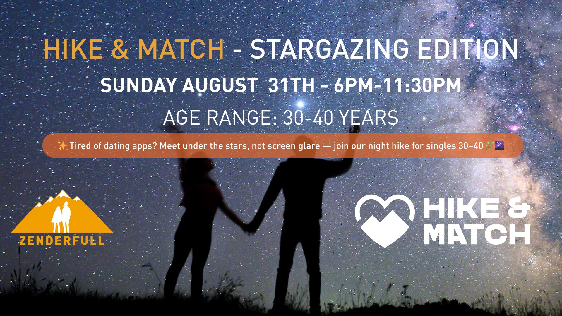 Hike & Match – Stargazing Edition for Singles aged 30 to 40