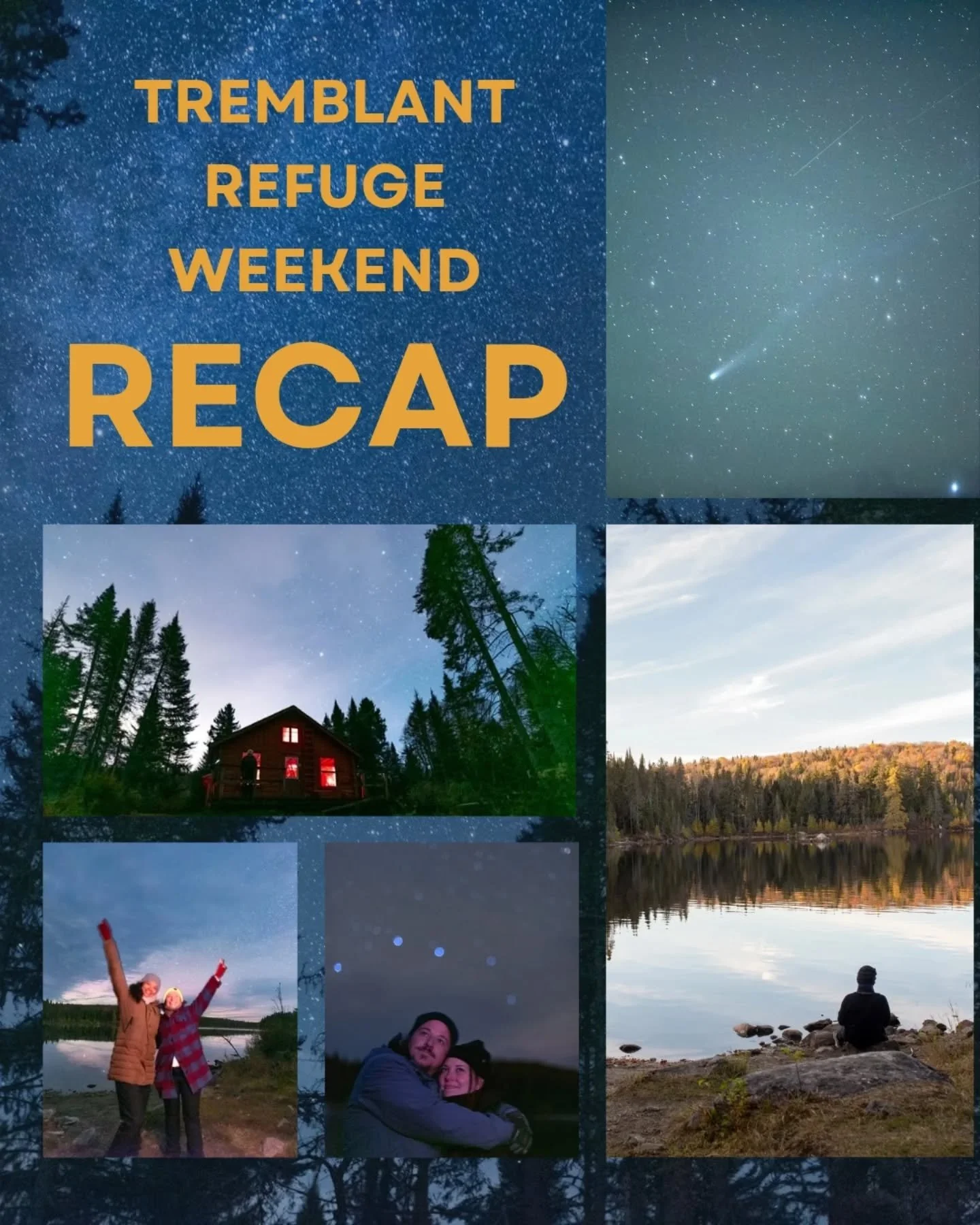 A night to remember at the refuge in Tremblant 🌲
We hiked through the forest, watched shooting stars, Comet Lemmon, and even caught a glimpse of an aurora &mdash; until nature gently said &ldquo;that&rsquo;s enough for tonight&rdquo; and the rain be
