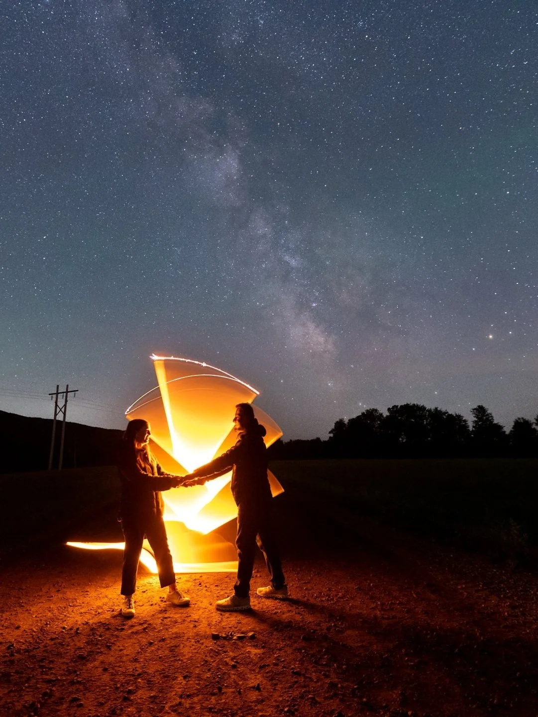 Light Painting with the milkyway